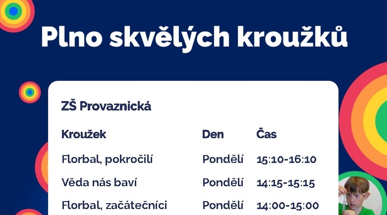 Skvělé kroužky - Nábor zahájen !